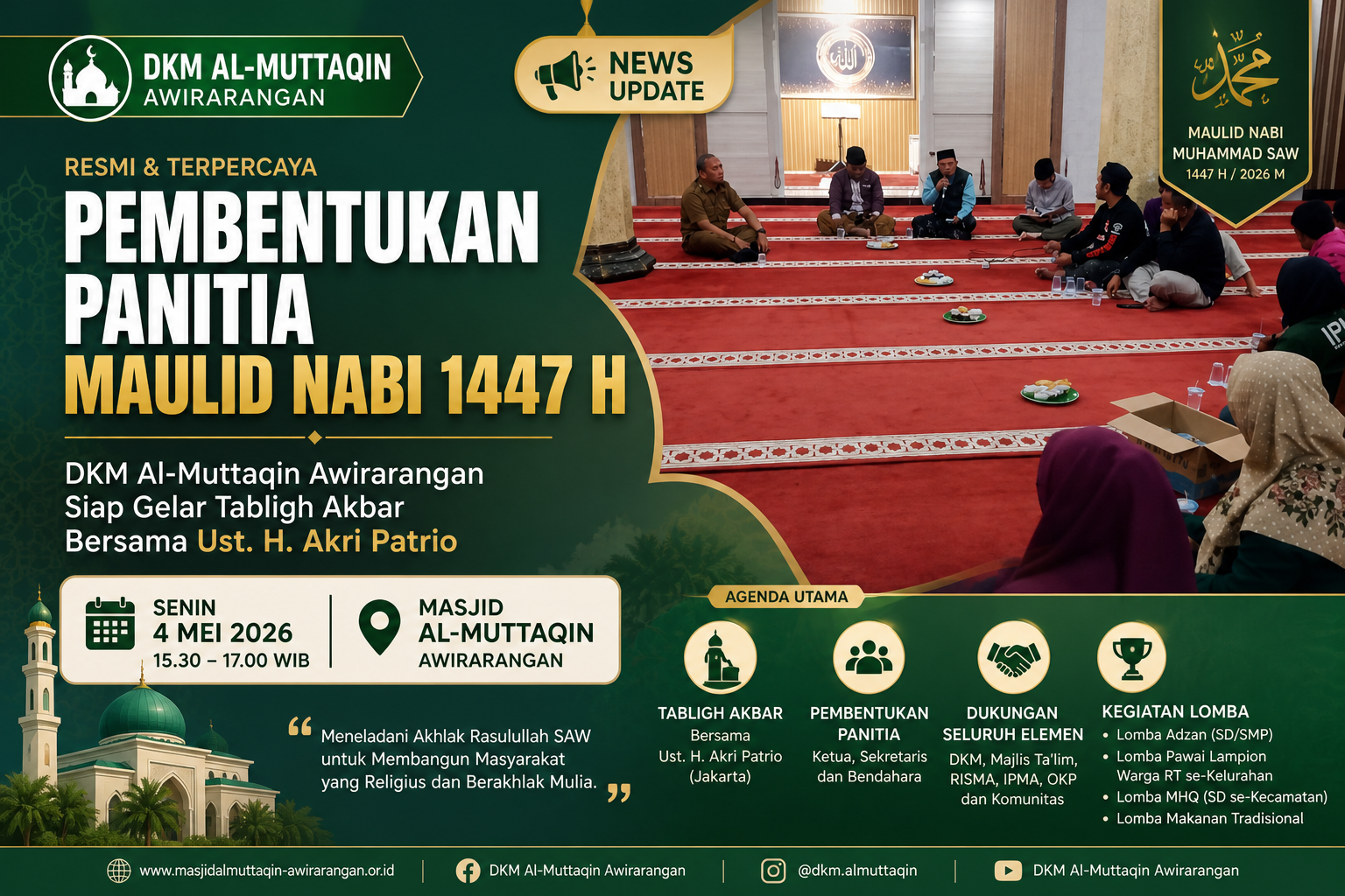 DKM Al-Muttaqin Awirarangan Bentuk Panitia Peringatan Maulid Nabi 2026